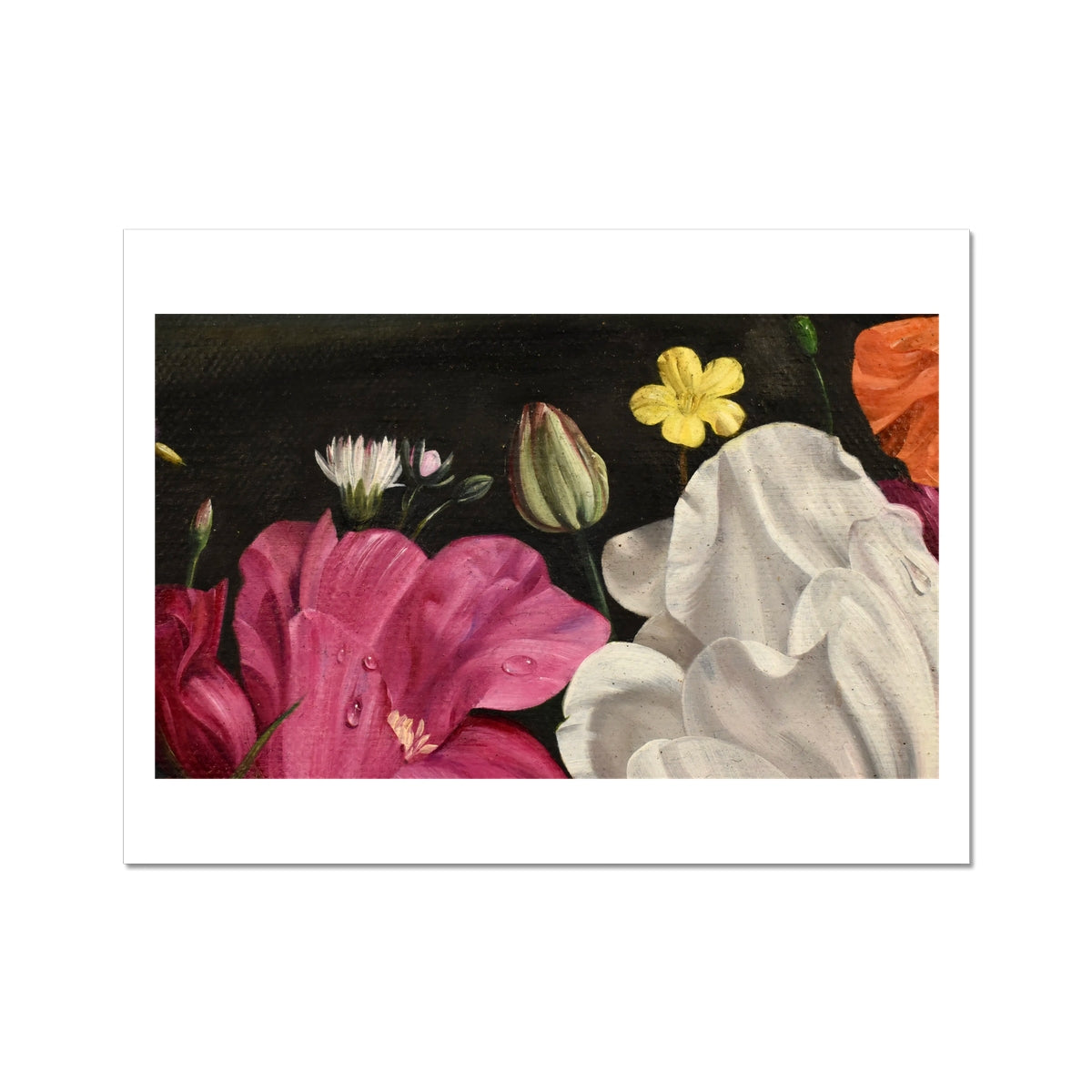 Coterie- detail (flowers) painting art poster print 12x16 inch (A3) with white border preview