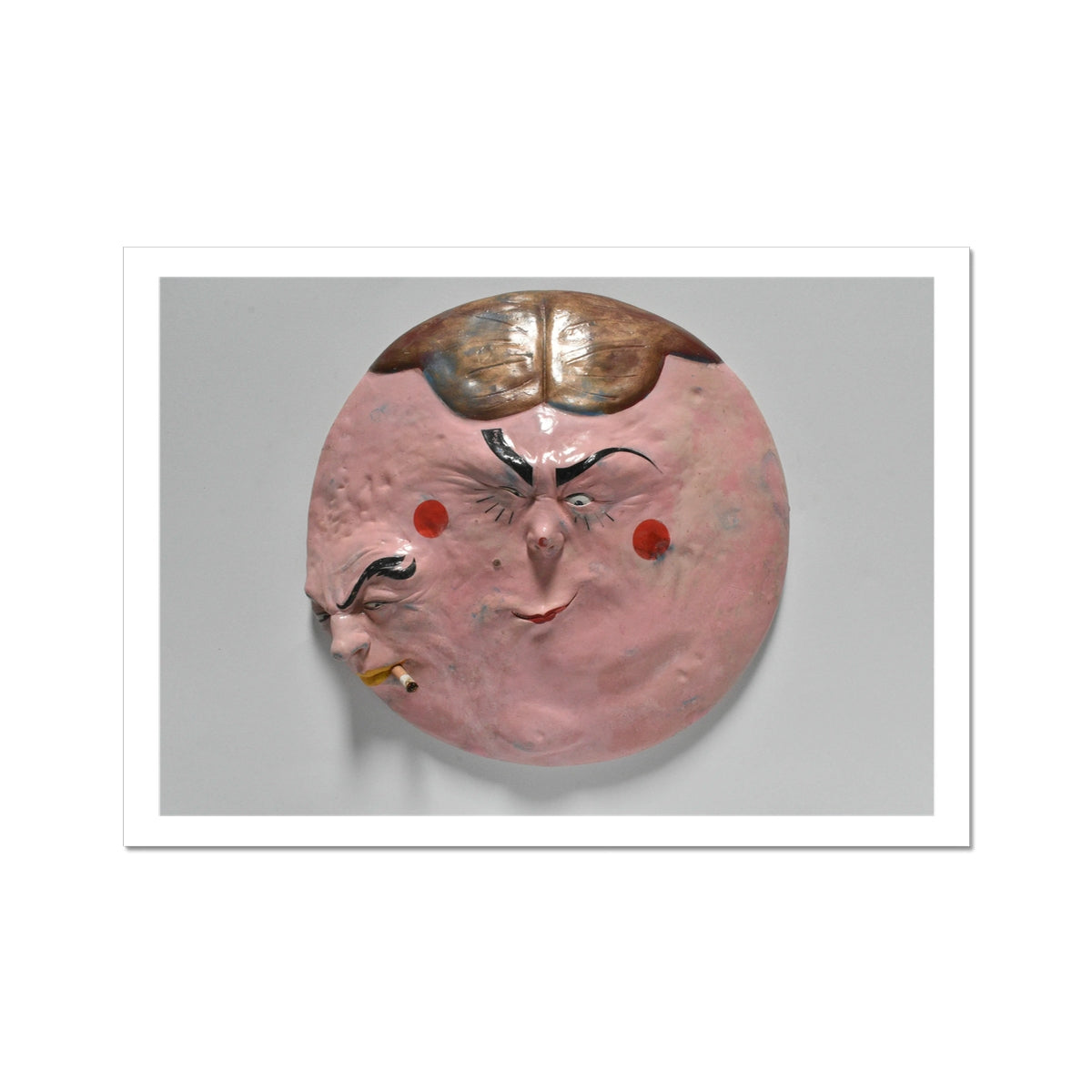 Two - Faced Mask - Sculpture art poster print 12x16 inch (A3) with white border preview