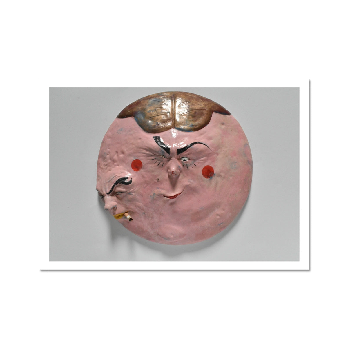Two - Faced Mask - Sculpture art poster print 8x12 inch (A4) with white border preview