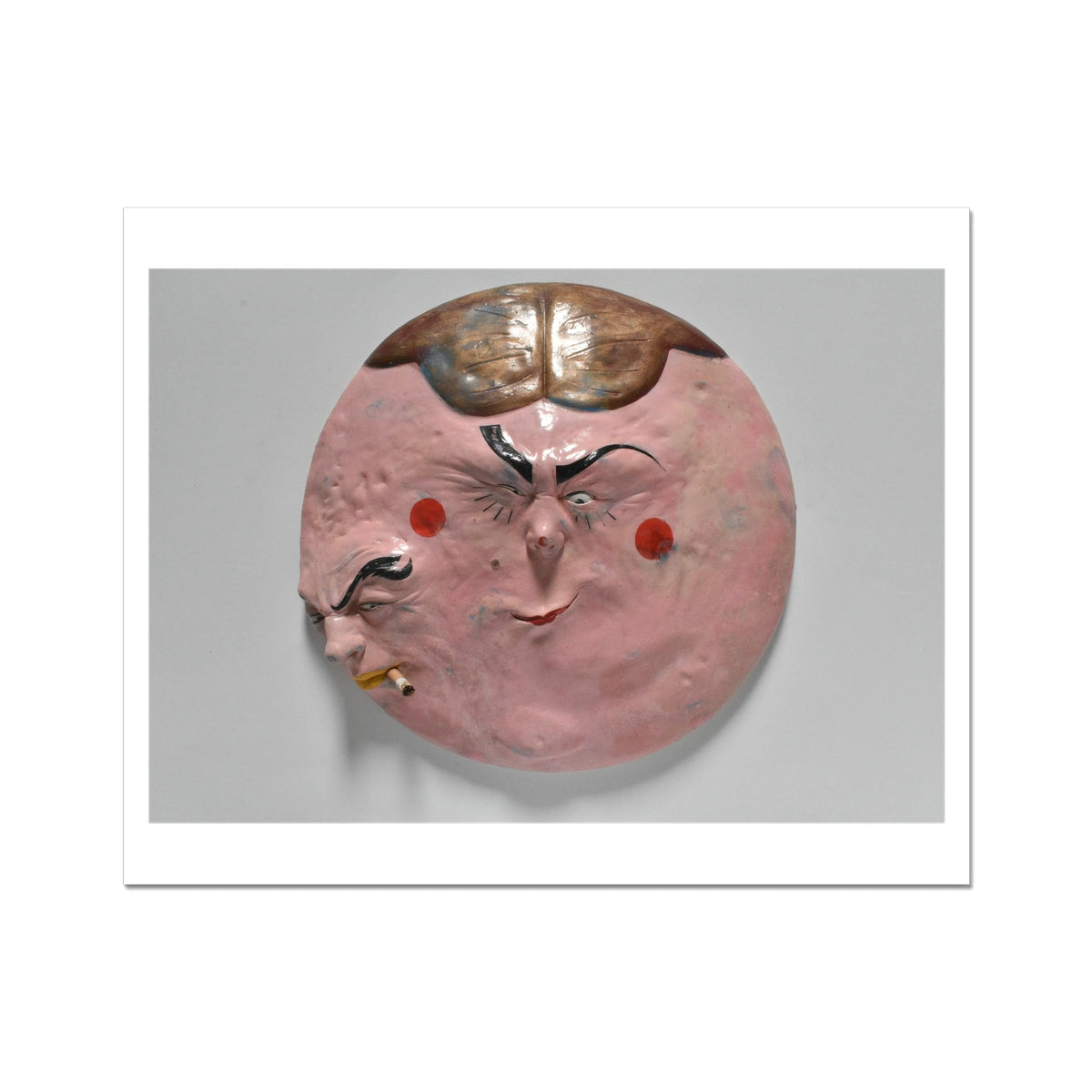 Two - Faced Mask - Sculpture art poster print 16x20 inch with white border preview